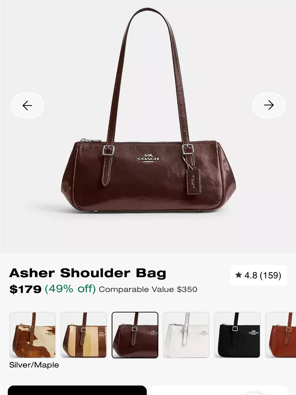 Coach Asher Shoulder Bag in Dark Brown Leather